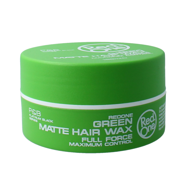 Red One Haarwax green matte styling wax in 150ml container, ideal for textured and matte hair finishes.