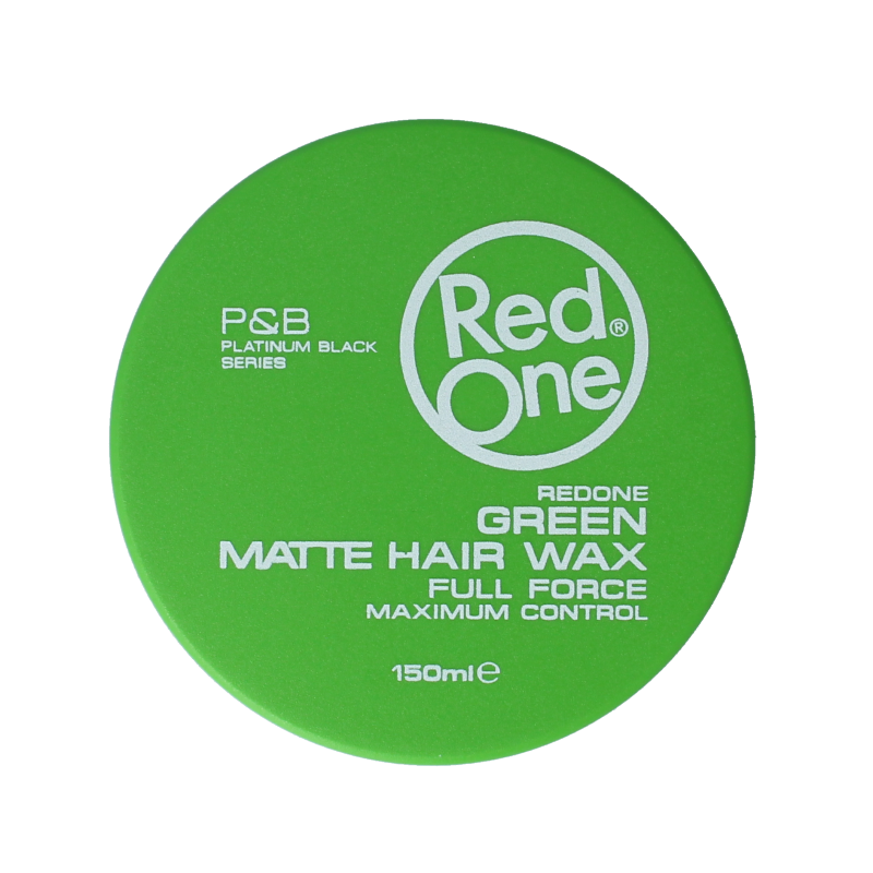 Red One Red Haarwax green matte styling wax in 150ml jar with a smooth, matte finish for hair styling.