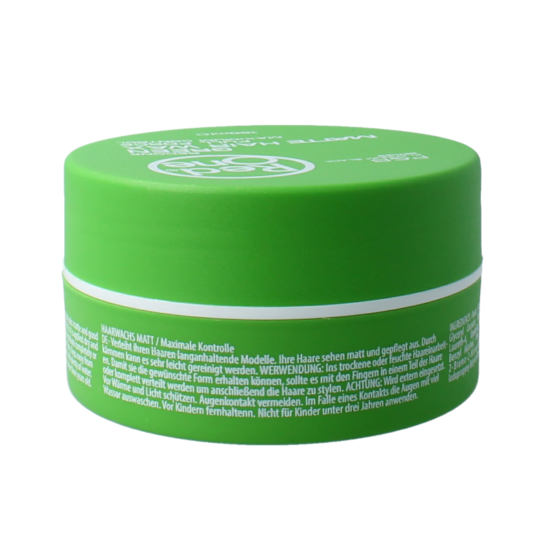 Red One Red Haarwax green matte styling wax in 150ml jar, ideal for textured and matte hair finishes