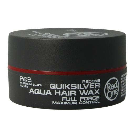 Red One Red One Haarwax aqua quicksilver styling wax in a 150ml jar with a silver lid, used for hair styling and hold.
