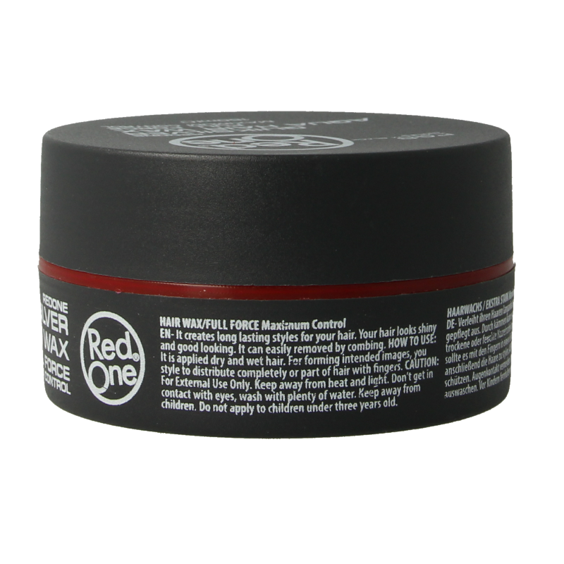 Red One Haarwax aqua quicksilver styling wax in 150ml jar, showcasing the vibrant red container and textured wax inside.