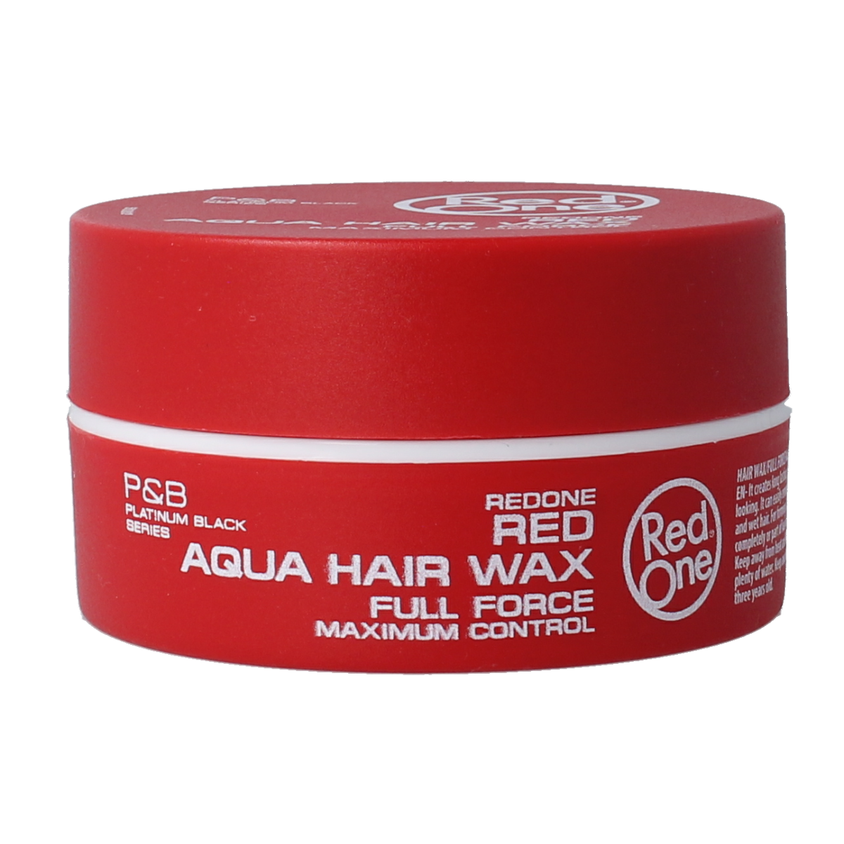 Red One aqua red Haarwax styling product in a 150ml container with vibrant red wax visible.