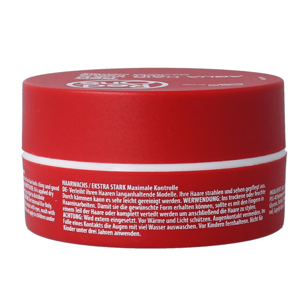 Red One Red Aqua Haarwax styling product in 150ml container, showcasing the red-colored wax for hair styling.