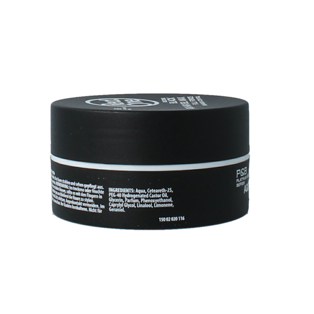 Red One Red One Haarwax Aqua Black styling wax jar, 150ml, with black lid, for hair styling and hold, shown in the image.