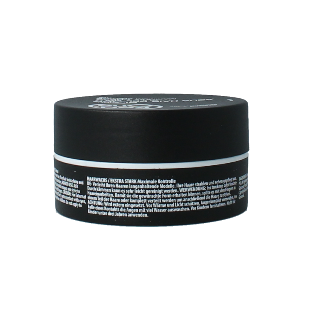 Red One Red One Haarwax aqua black styling wax in 150ml jar, showcasing the black hair styling product with a glossy finish.