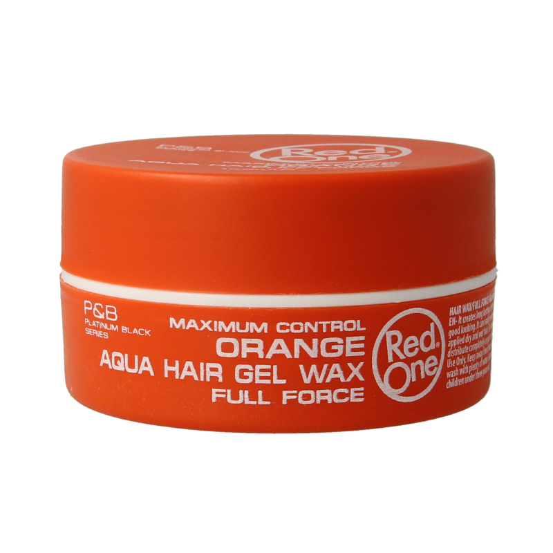 Red One Haarwax aqua orange styling product in 150ml jar, featuring vibrant orange and blue packaging for hair styling.
