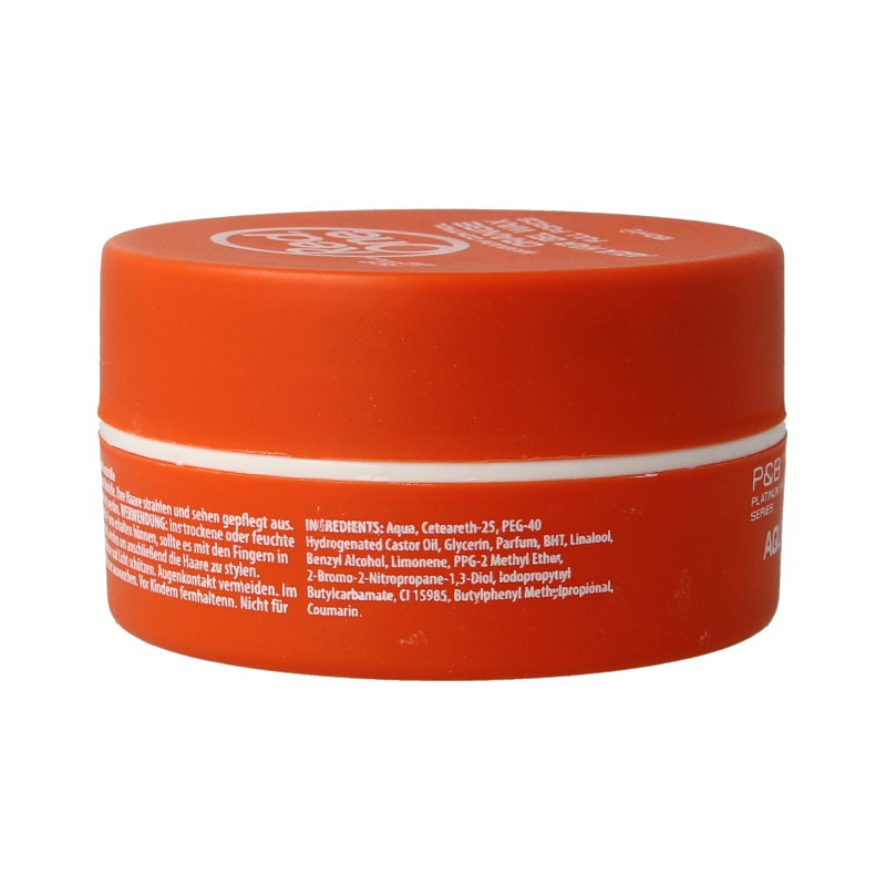 Red One Red One Haarwax Aqua Orange 150ml jar for styling, shown with the orange lid and label, designed for hair hold and texture.