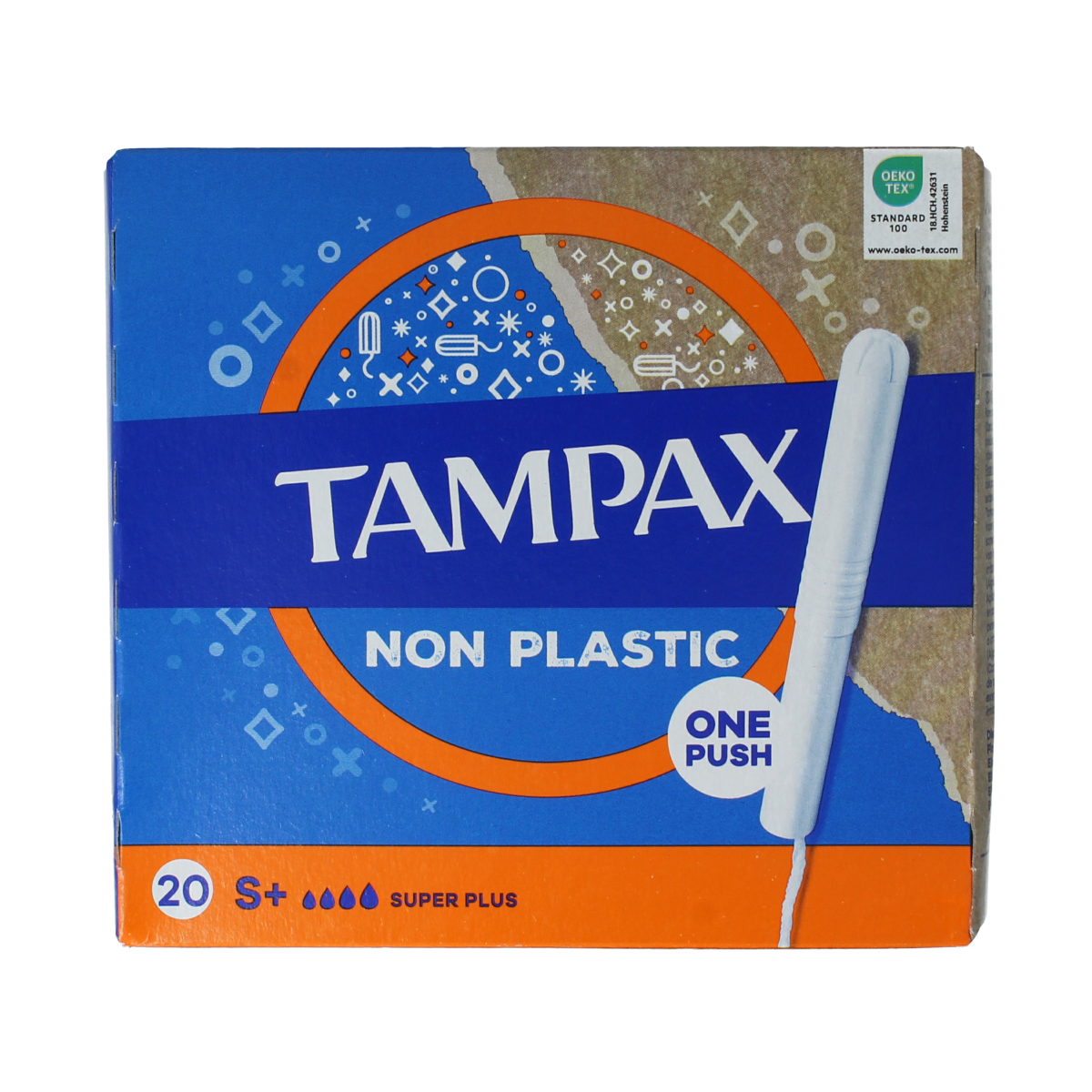 Tampax Super Plus tampons for women, 20-pack, with applicator and absorbent design, branded Tampax.