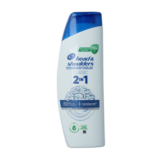 Head & Shoulders Classic 2-in-1 shampoo and conditioner bottle, 300ml, for hair care and scalp health.