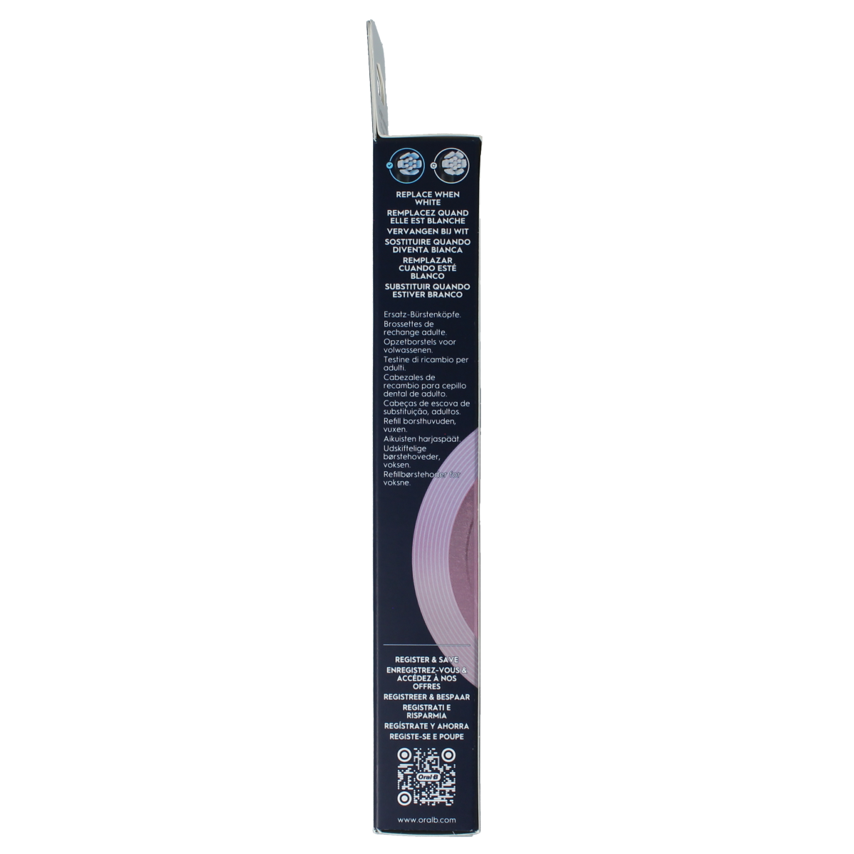 Set of four Oral B Opzetborstel IO gentle care black toothbrush heads for gentle cleaning and oral hygiene.