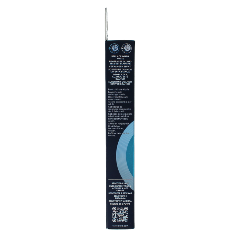Four Oral B Ultimate Clean black toothbrush heads for effective plaque removal and oral hygiene.