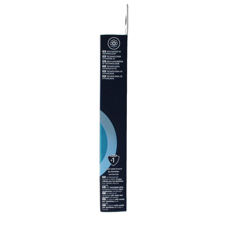 Set of four Oral B Ultimate Clean black toothbrush heads, compatible with electric toothbrushes, featuring soft bristles for thorough cleaning.