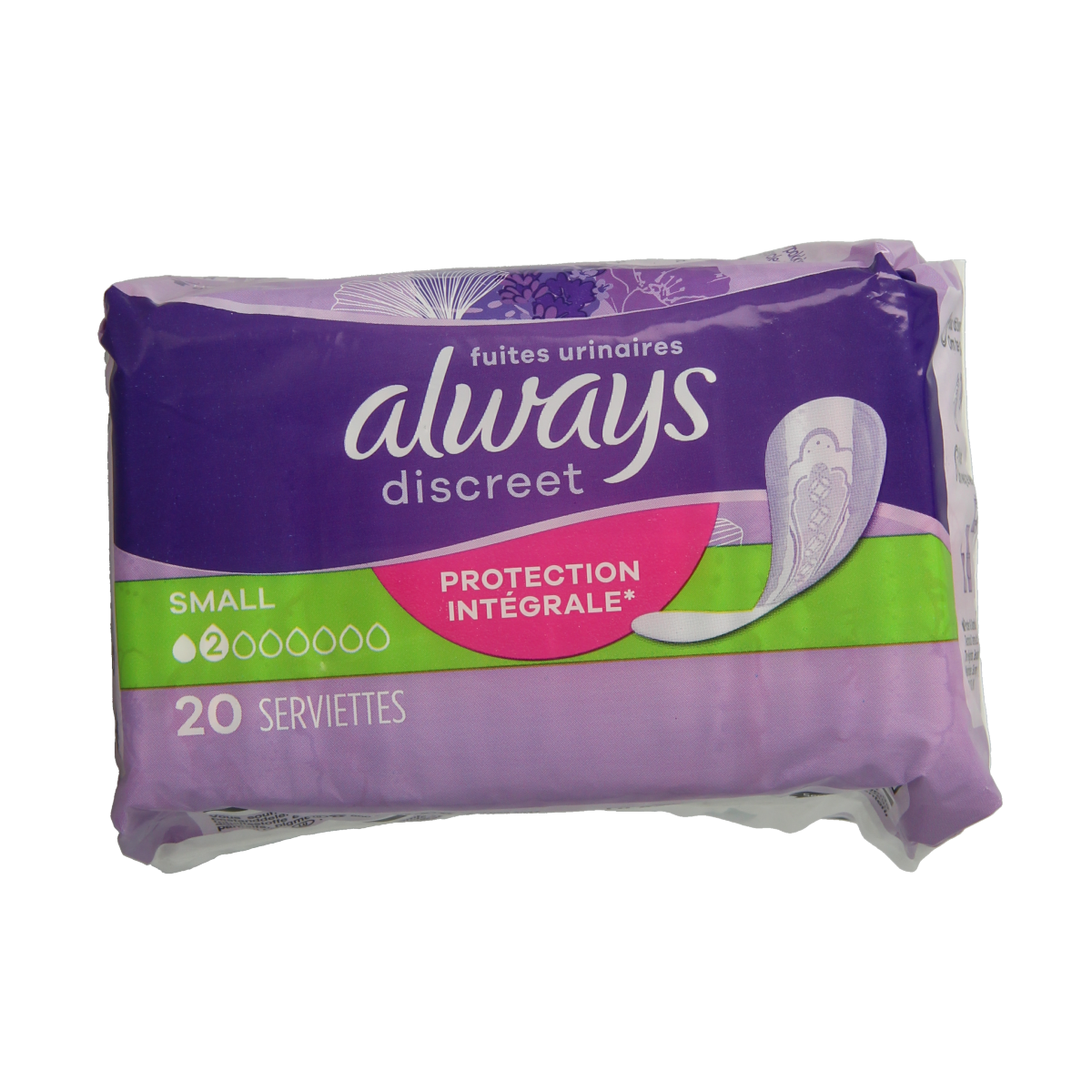 Always Discreet small incontinence pads, 20-pack, soft and absorbent for discreet protection