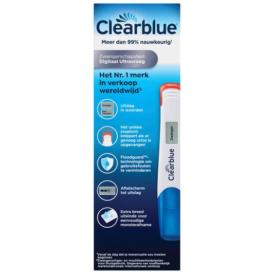 Clearblue digital early result pregnancy test displaying a positive result on its screen.