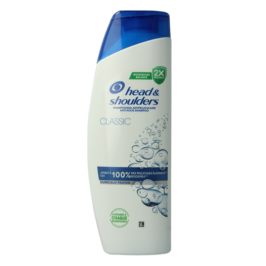 Head & Shoulders classic shampoo bottle, 300ml, for hair care, with a white and blue label, showing the product front.