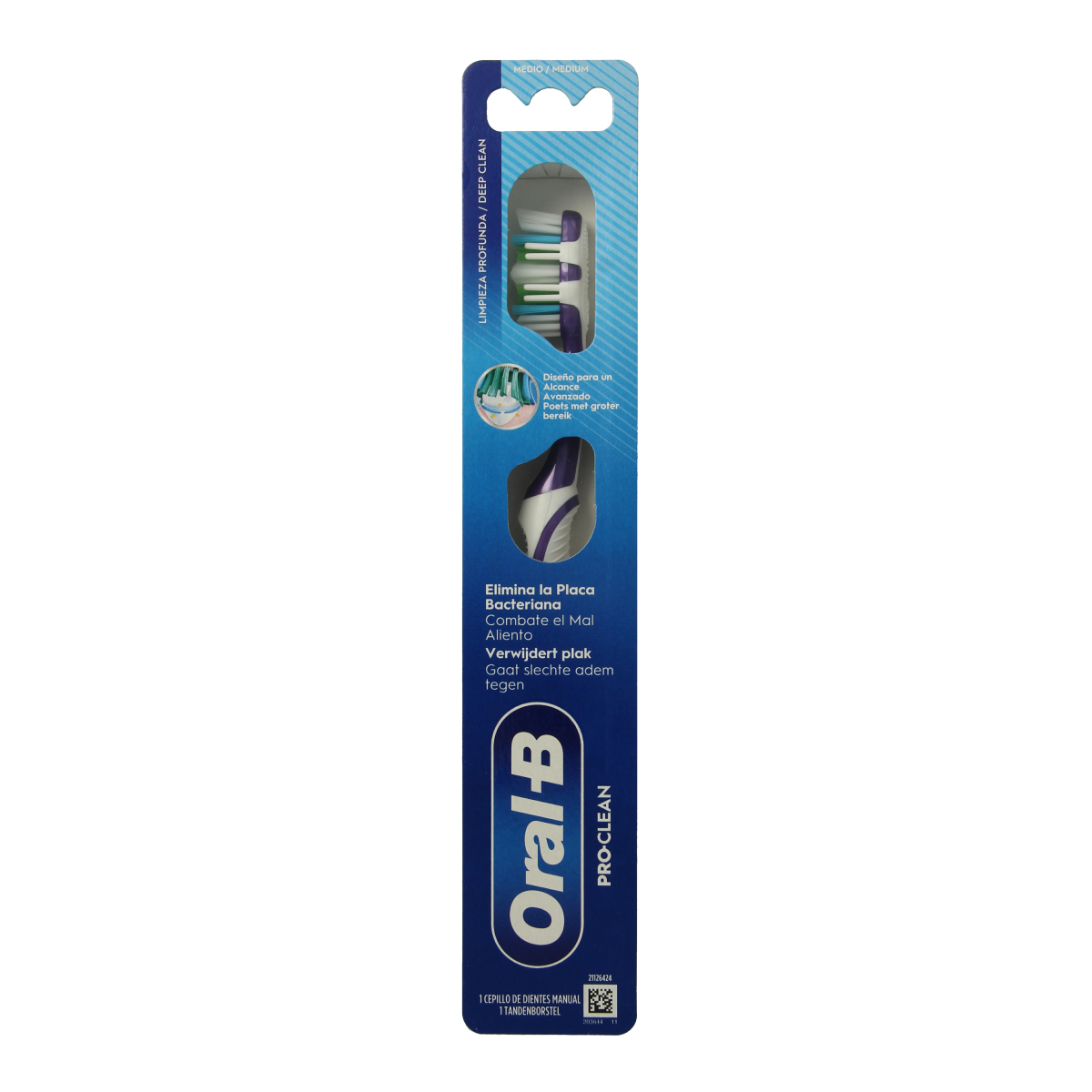Oral B Pro 1 Clean black manual toothbrush for effective daily oral hygiene, shown in a close-up image.