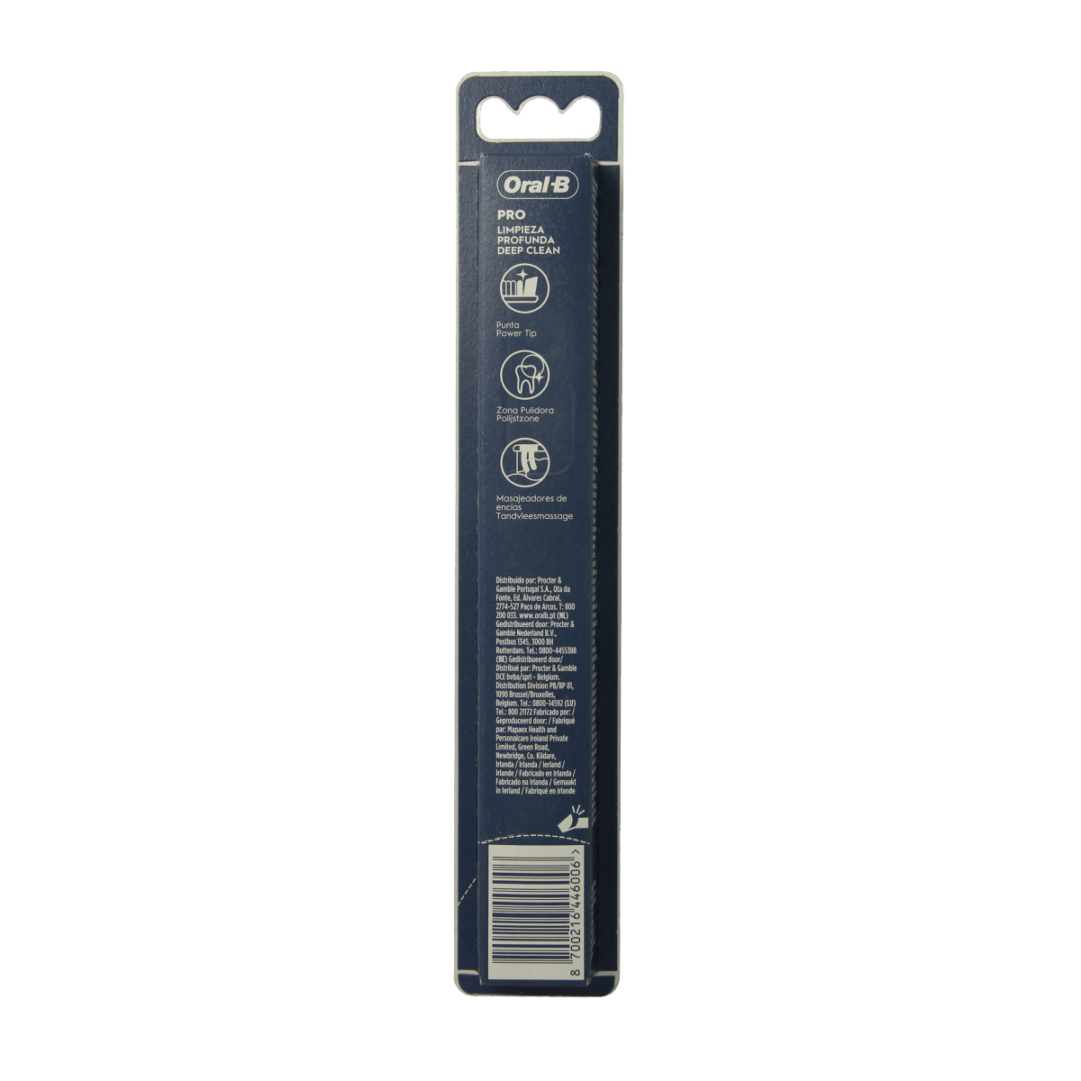 Oral B Pro 1 Clean Black toothbrush, handheld electric toothbrush for effective oral hygiene, close-up view of the black brush head.