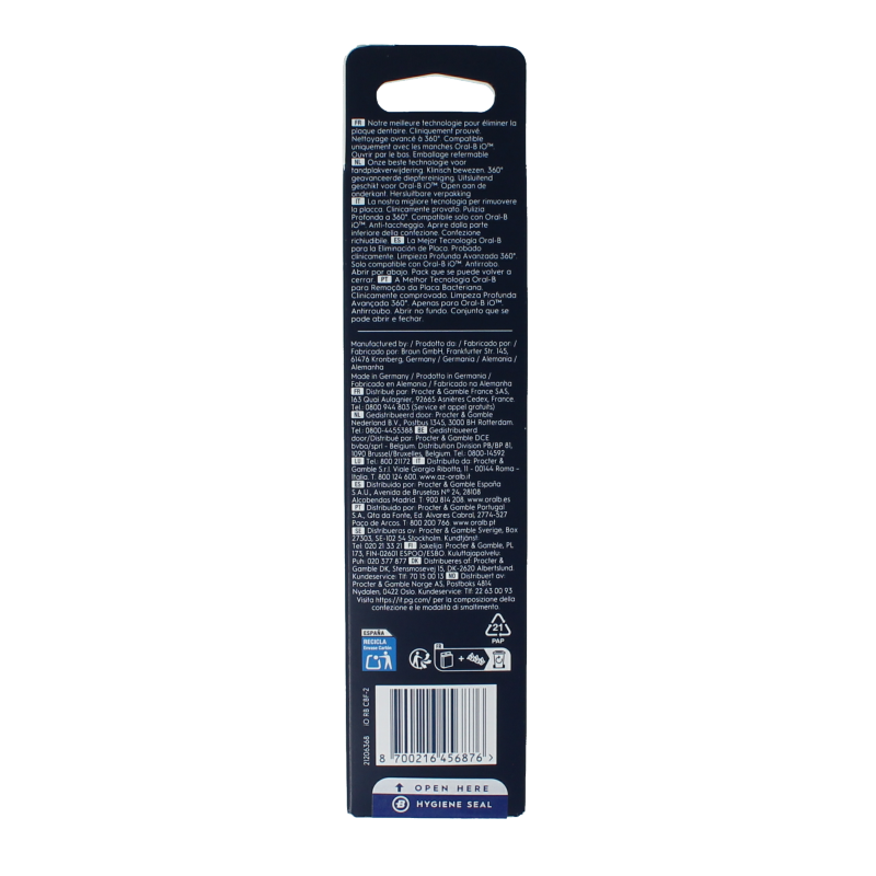 Two Oral B Ultimate Clean black toothbrush heads with soft bristles for thorough dental cleaning.