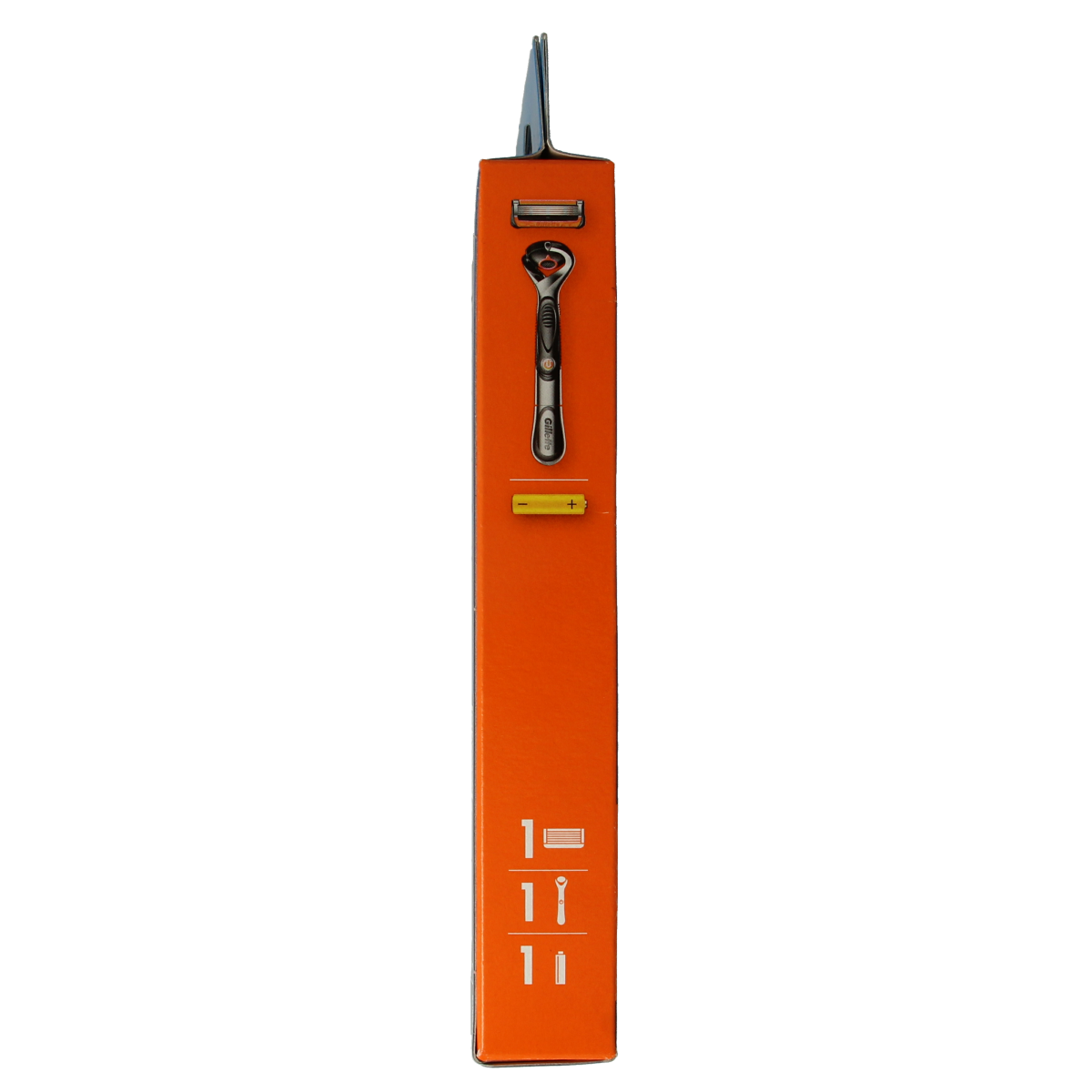 Gillette Proglide Power Razor for shaving and hair removal, shown with sleek handle and blade cartridge.