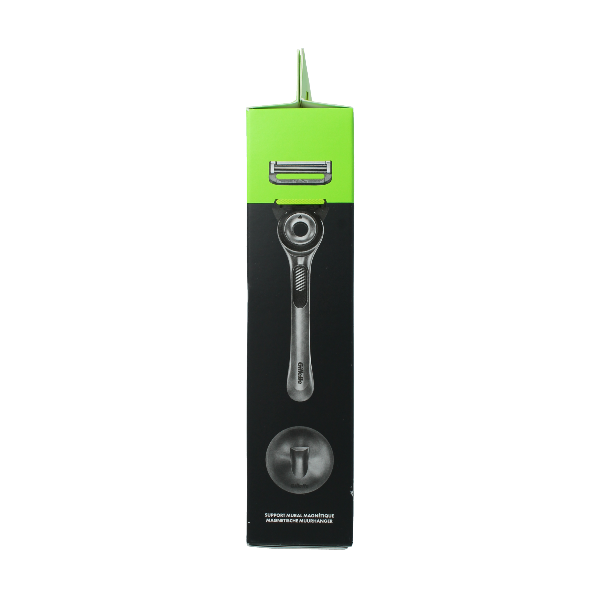 Gillette Labs scheersysteem with hanger and one razor blade, a professional shaving instrument with ergonomic design.
