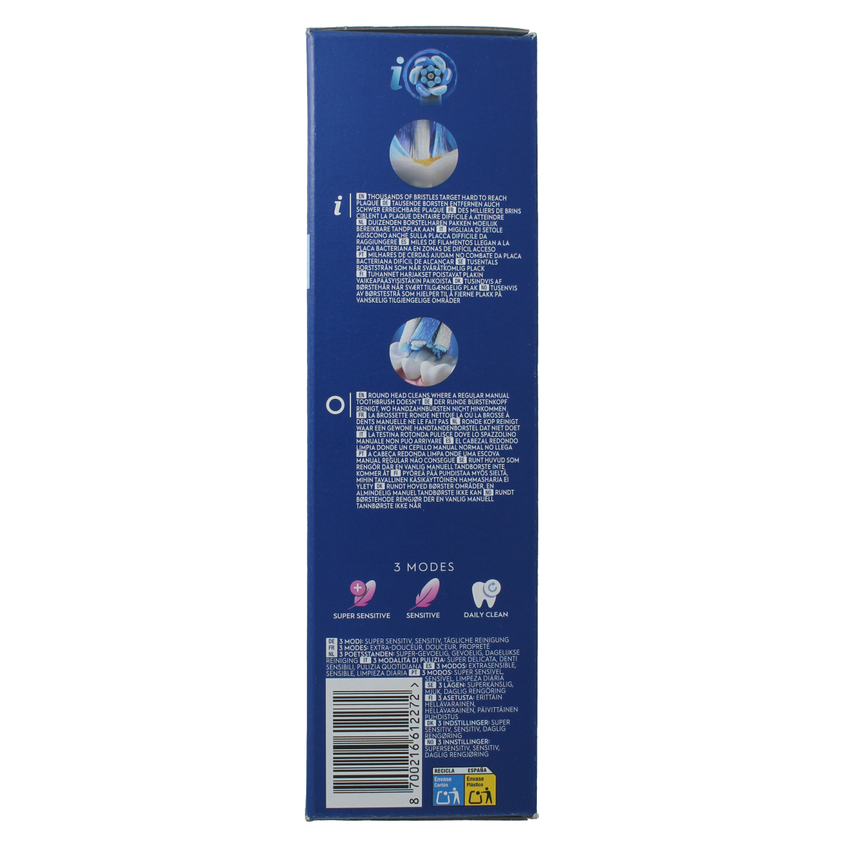 Oral B IO2 Black electric toothbrush with black handle and brush head for effective dental cleaning.