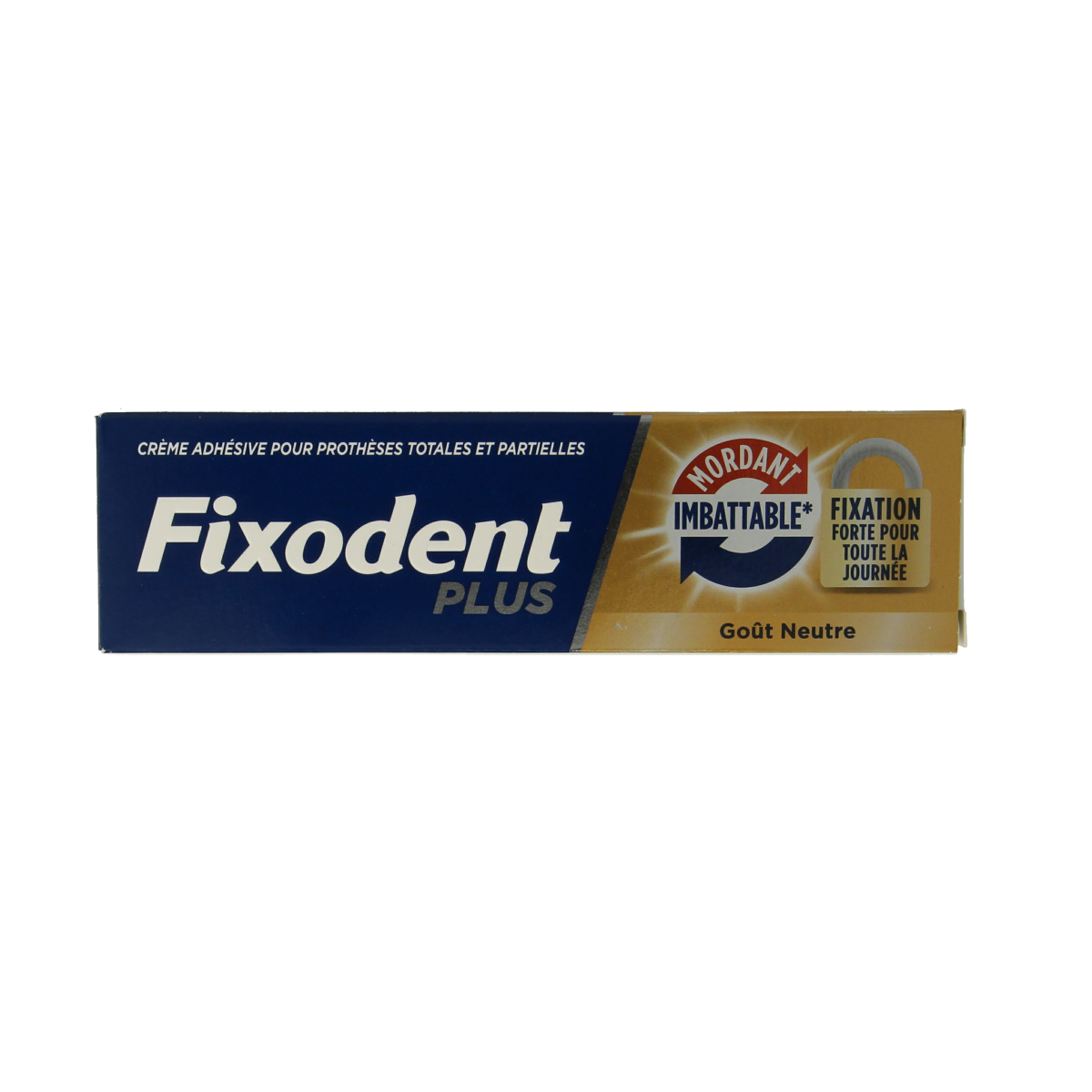 Fixodent Dual Power dental adhesive cream in 40g tube, used for secure denture fixation and oral care.