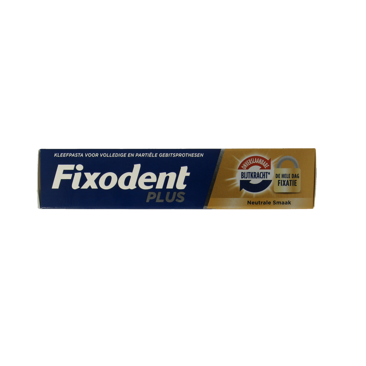 Fixodent Dual Power denture adhesive cream in a 40g tube, for secure fit and comfort in denture care.