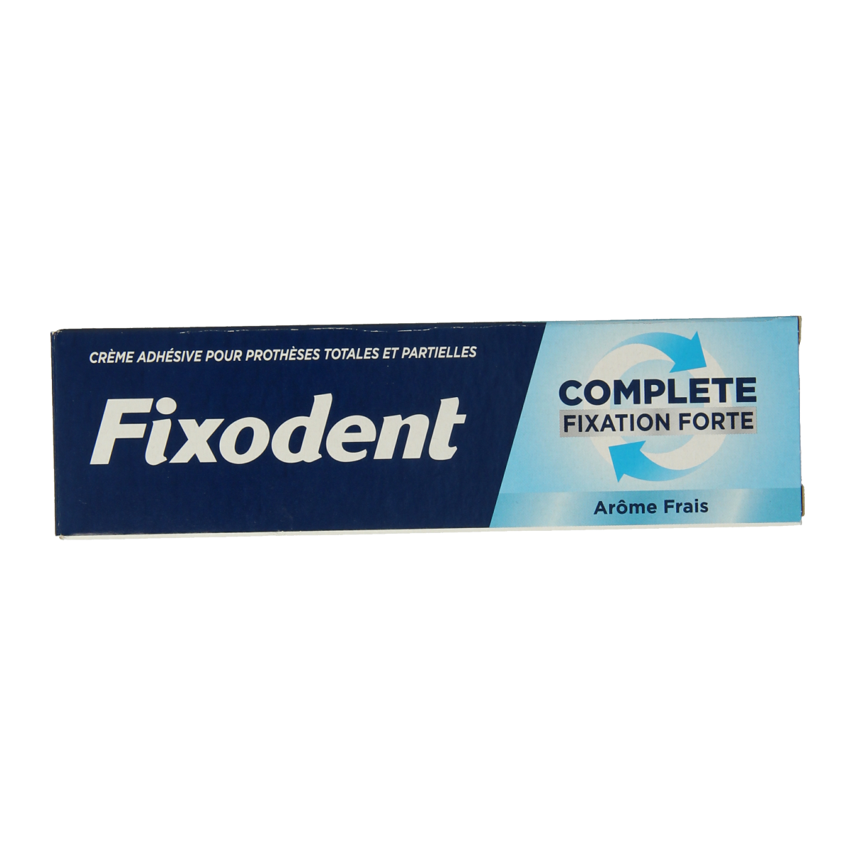 Fixodent Complete Original/Fresh denture adhesive cream in 47g tube, used for secure fit and freshness in oral care.