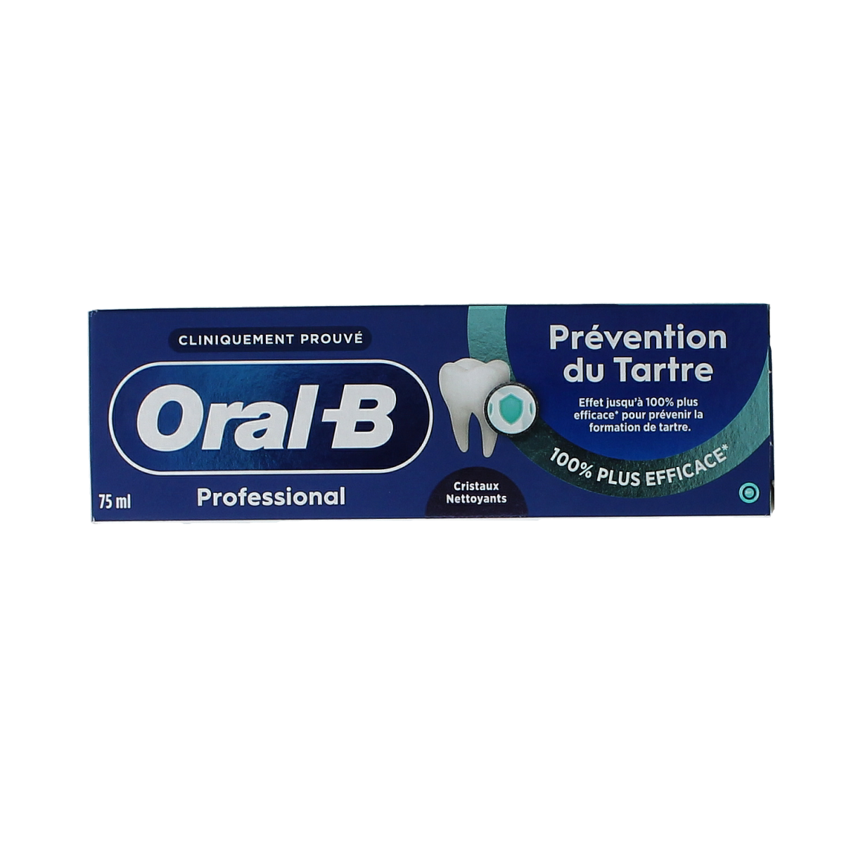 Oral B Professional Tandpasta for tartar control in a 75ml tube, designed for effective dental hygiene and fresh breath.