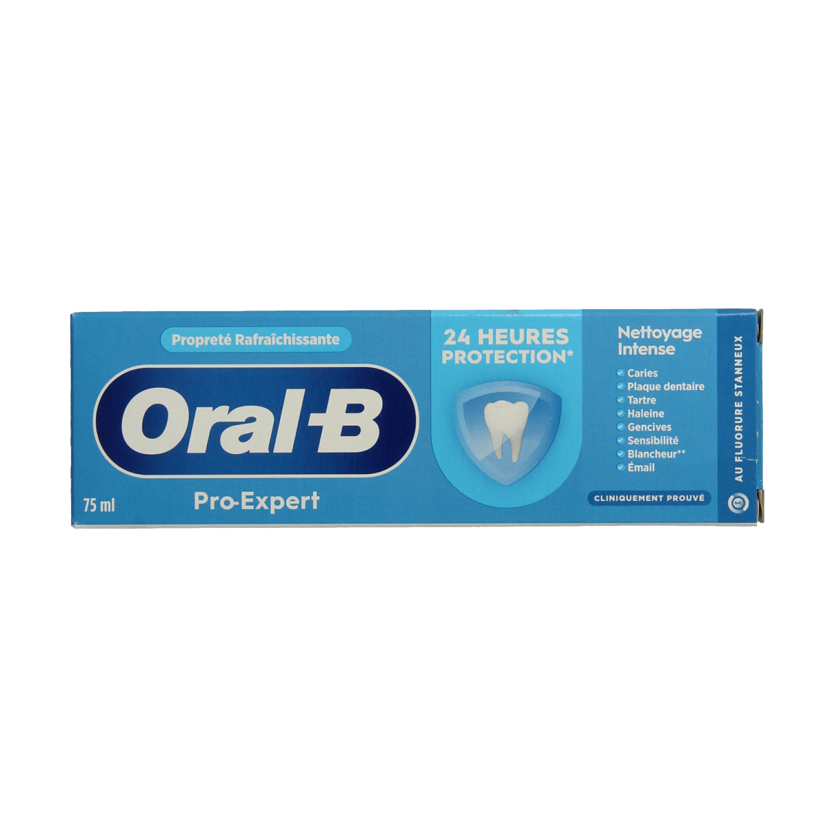 Oral B Pro-Expert Intense Reiniging toothpaste tube, 75ml, showing the packaging and brand logo.