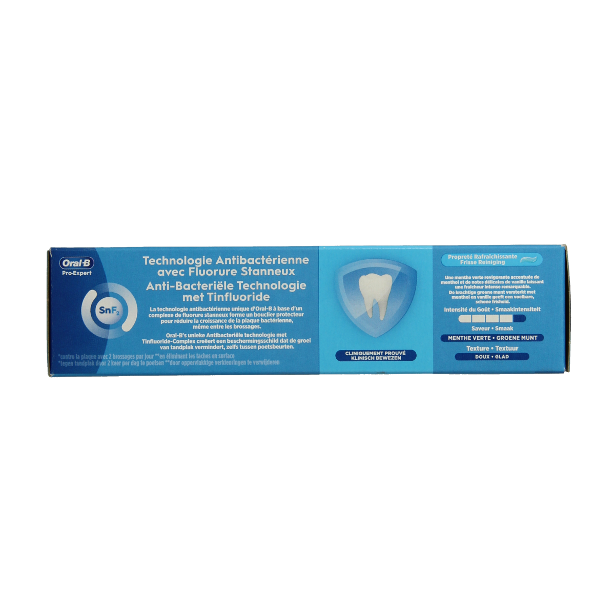 Close-up of Oral B Pro-Expert Intense Reiniging toothpaste tube, 75ml, showing the product label and design.