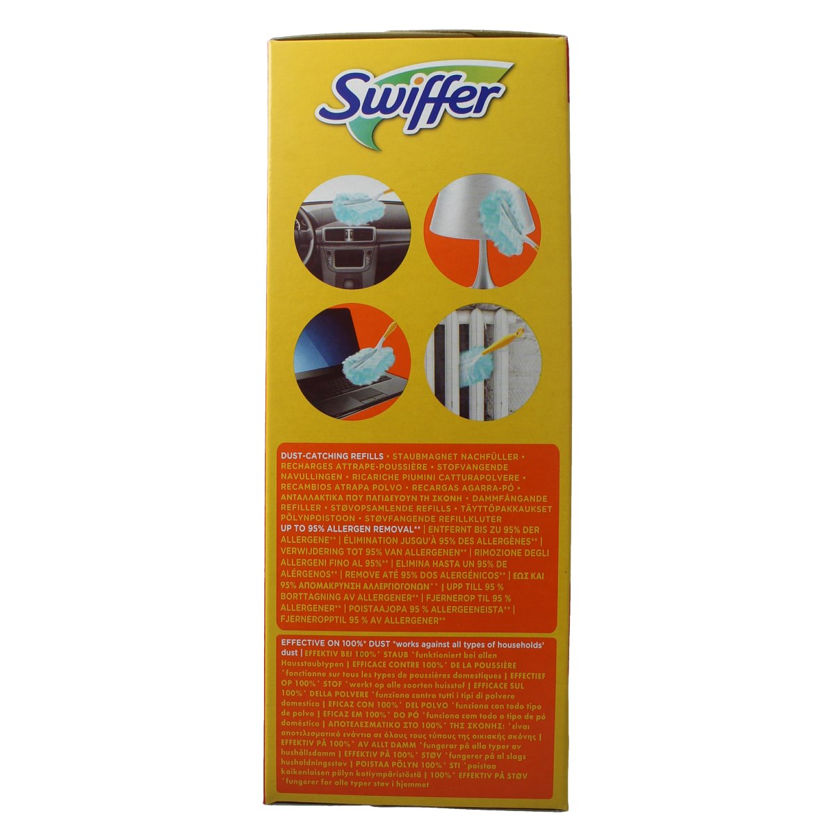 Swiffer Duster refill pack with 18 dusters, designed for cleaning and dusting surfaces, by Swiffer.