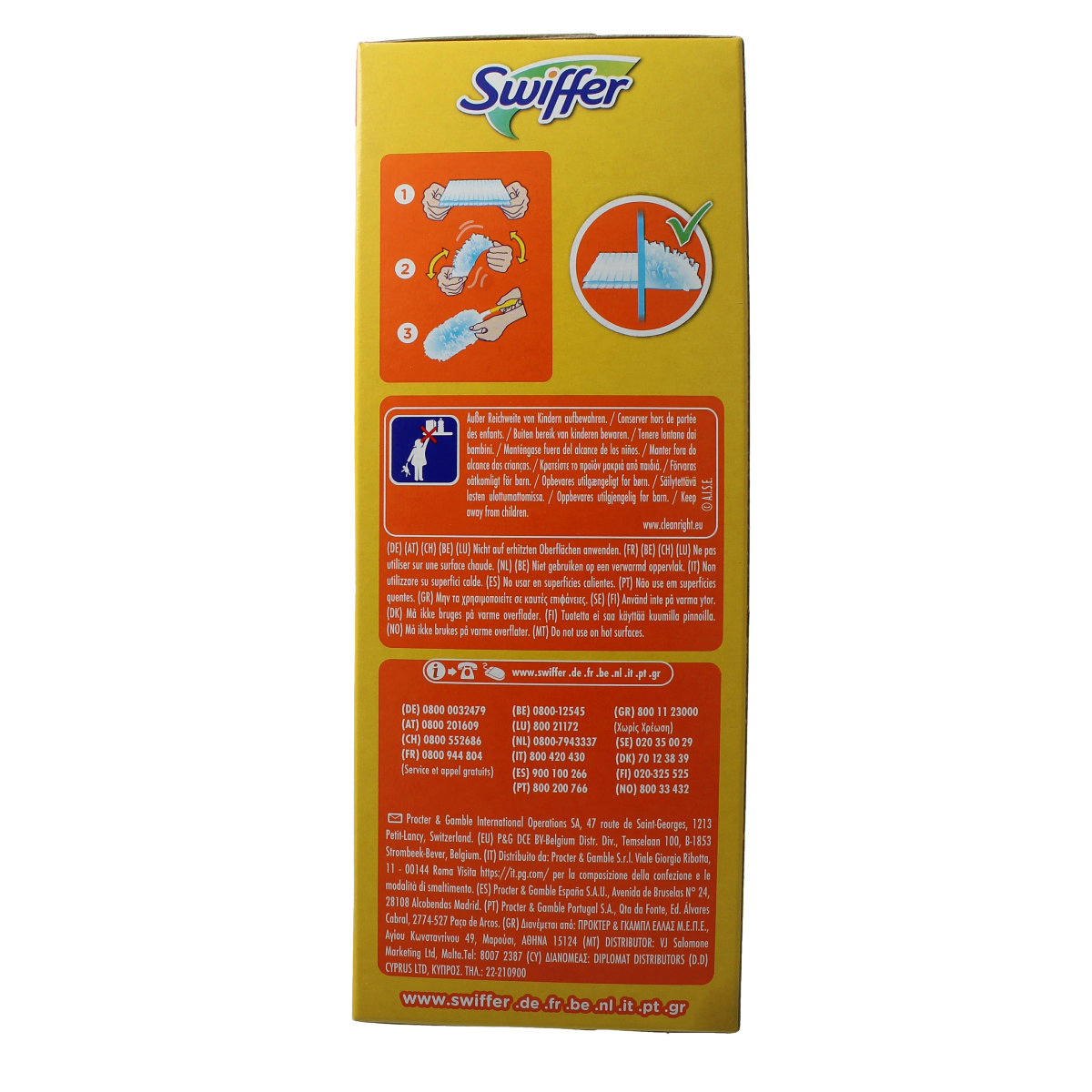 Swiffer Duster refill pack with 18 dusters, natural cleaning tools for dusting and cleaning surfaces.