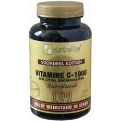 Artelle Vitamin C 1000mg with 200mg bioflavonoids, 100 tablets, dietary supplement for immune support.