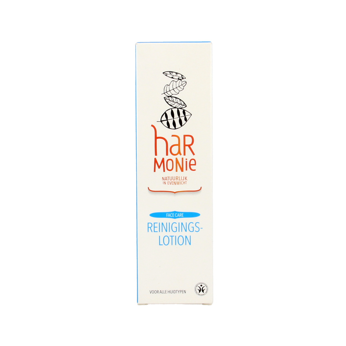Harmonie Reinigingslotion voor elk huidtype, 150 ml, gezicht verzorging product with a white bottle and label.