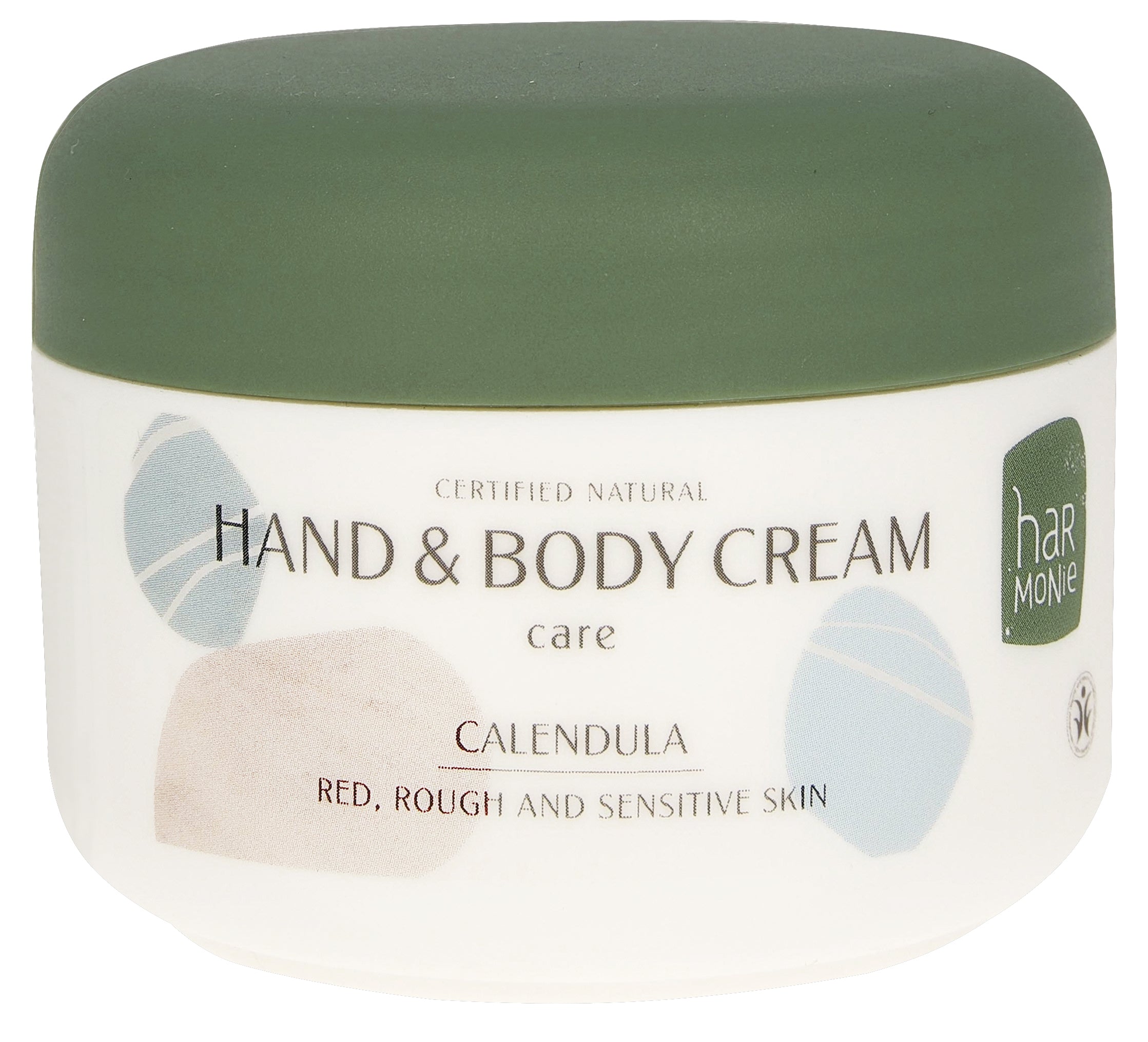Harmonie Hand & Body Cream in 110ml jar, nourishing body care product with soft, creamy texture and soothing scent.