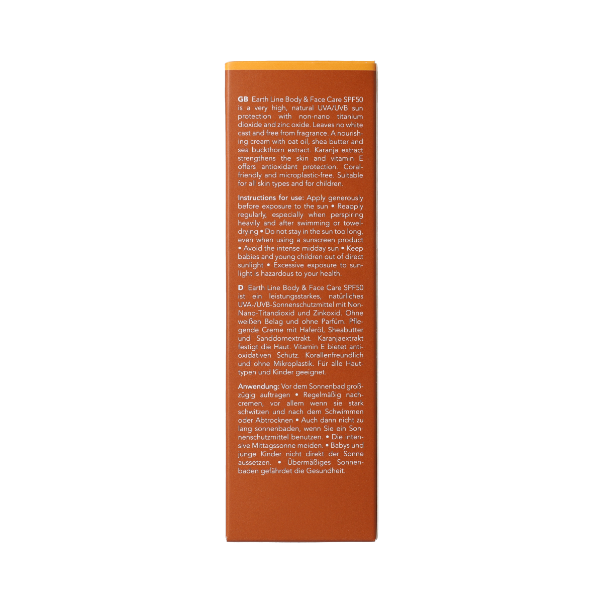 Earth Line Sun Body & Face Care SPF50 BIO sun protection lotion in 100ml bottle, natural ingredients, suitable for face and body.