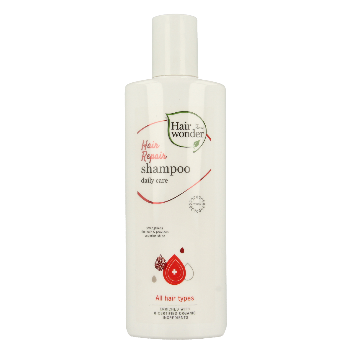 Hairwonder Hair Repair Shampoo 300ml bottle, showcasing the nourishing hair care product in a sleek container.