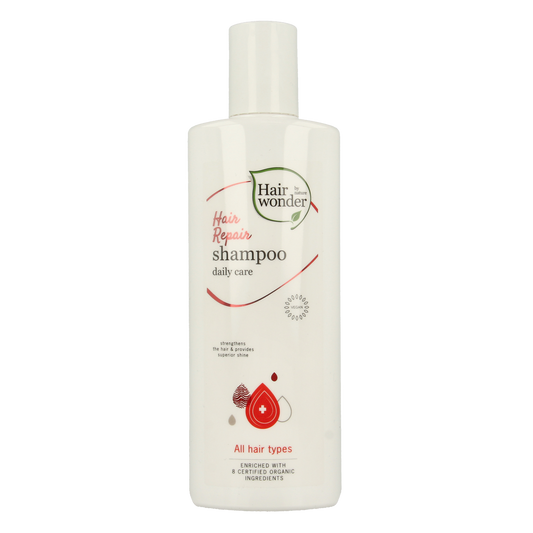 Hairwonder Hair Repair Shampoo 300ml bottle, showcasing the nourishing hair care product in a sleek container.