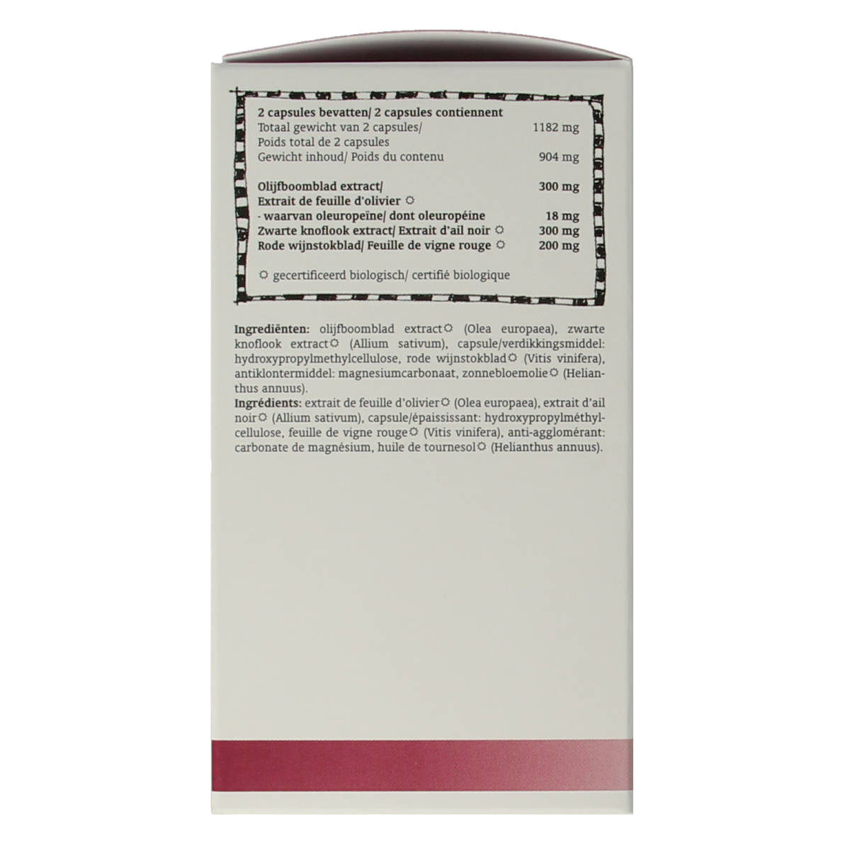 Royal Green blood pressure support herbal capsules in vegetarian form, shown in a close-up of the product packaging.