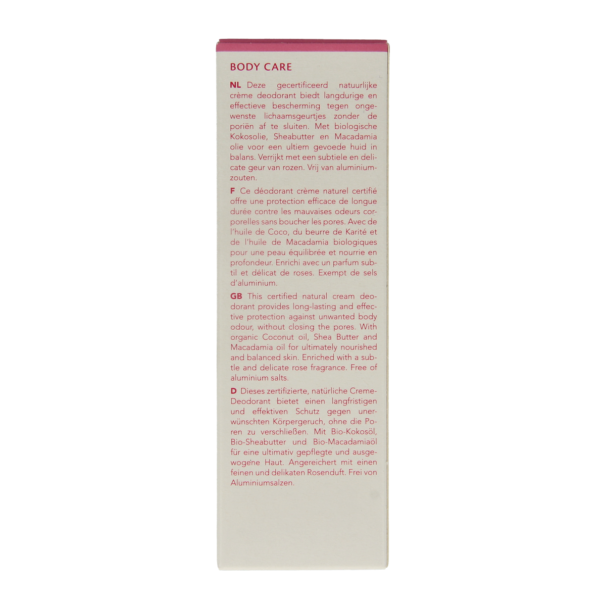 Earth Line long-lasting deodorant with rose scent in a 50ml container, featuring a sleek design and floral fragrance.