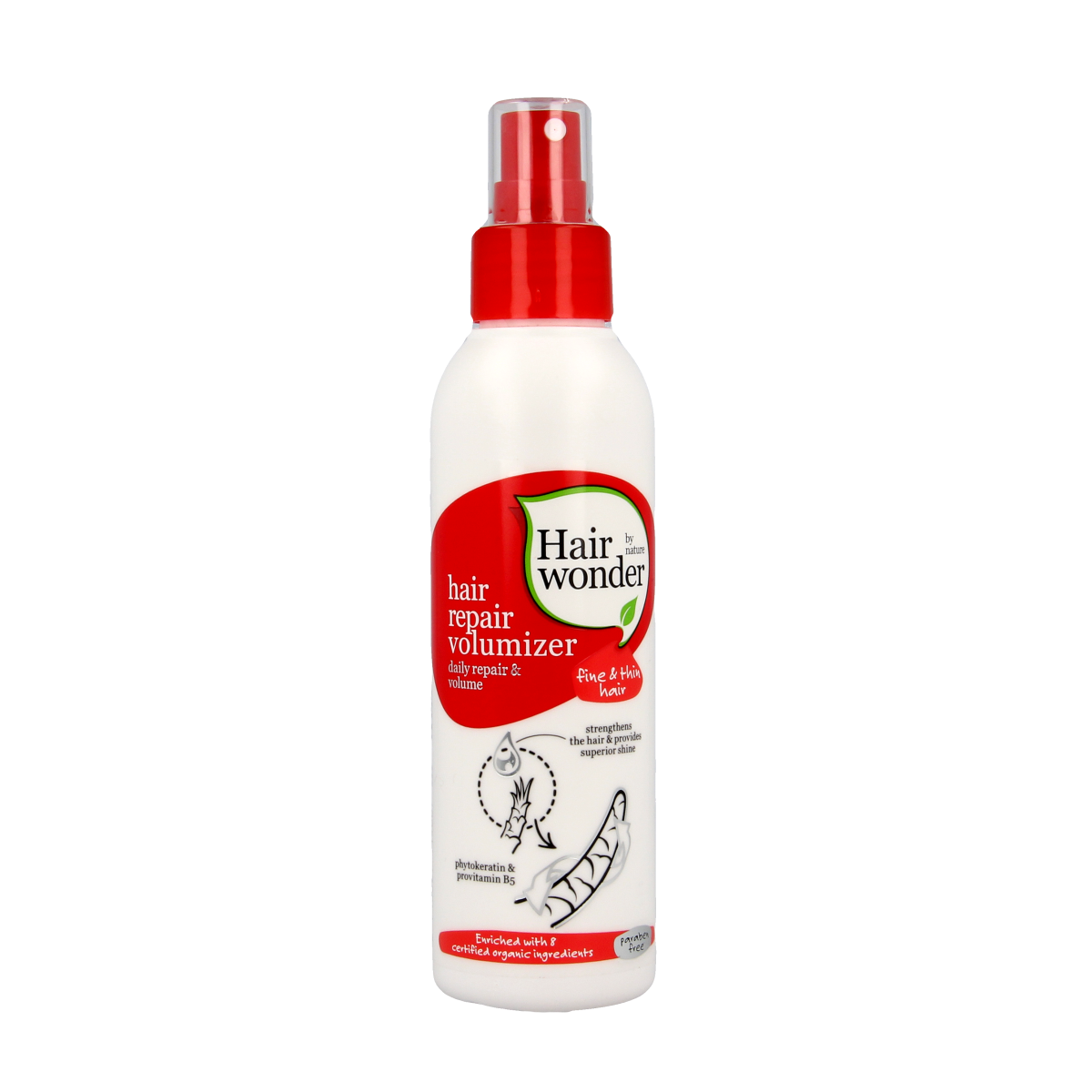 Hairwonder Hair Repair Fluid and Volumizer in 150ml bottle, nourishing hair care product for added volume and repair.