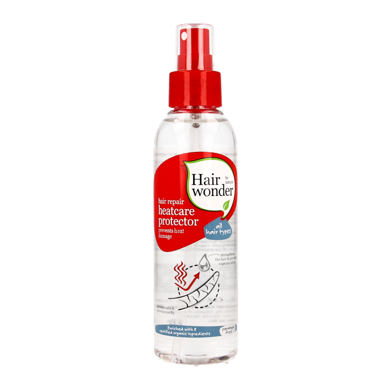 Hairwonder Hair Repair Heatcare Protector 150ml bottle, nourishing hair treatment for heat styling protection.