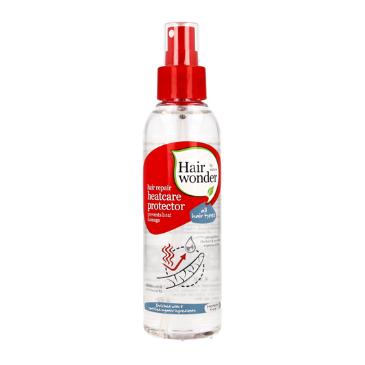 Hairwonder Hair Repair Heatcare Protector 150ml bottle, nourishing hair treatment for heat styling protection.