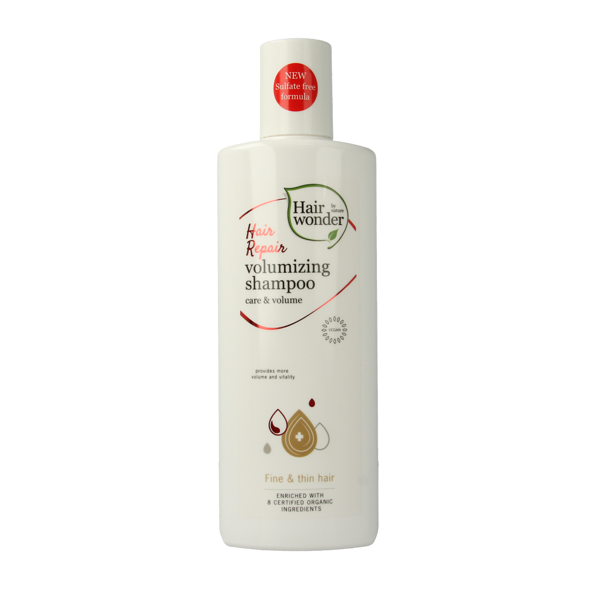 Hairwonder Hair Repair Shampoo with volume in a 300ml bottle, suitable for hair care and repair.