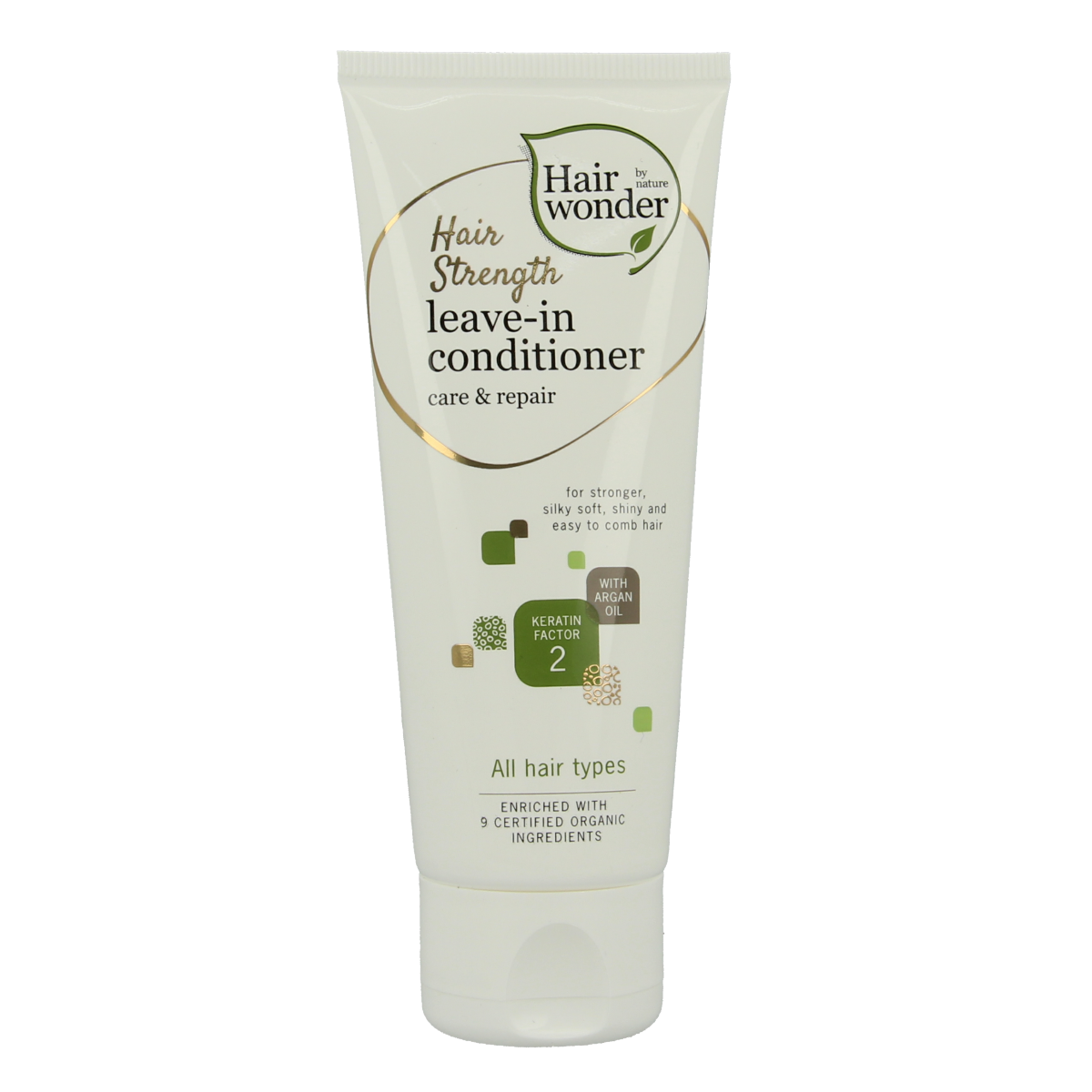 Hairwonder Hair Strength Leave-In Conditioner 75ml bottle, nourishing hair care product for stronger, healthier hair.