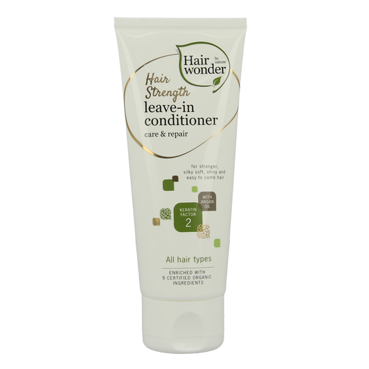Hairwonder Hair Strength Leave-In Conditioner 75ml bottle, nourishing hair care product for stronger, healthier hair.