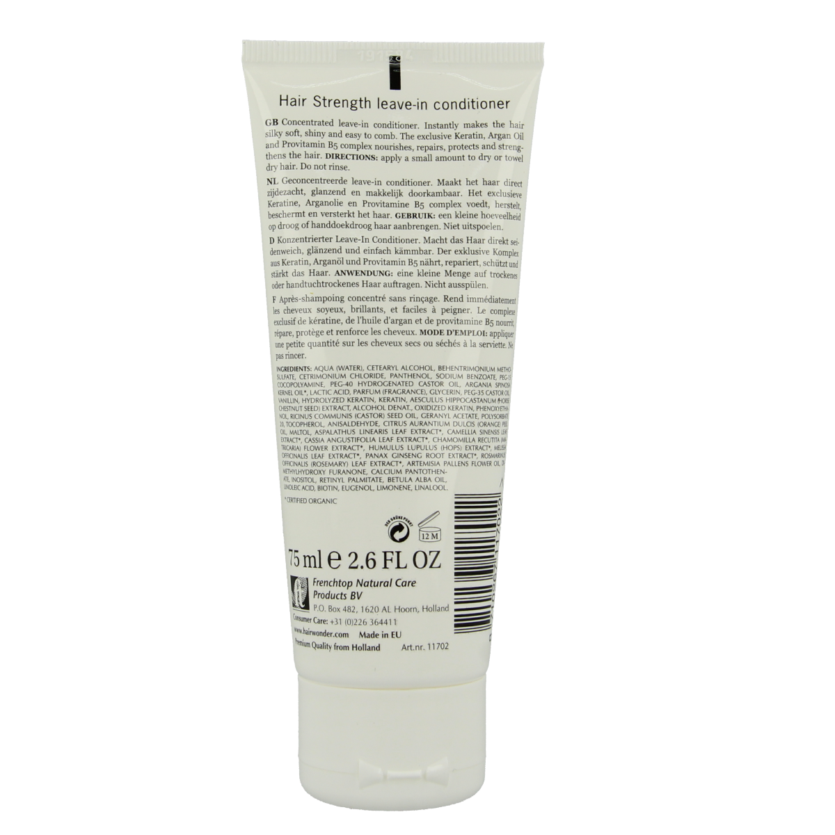 Hairwonder Hair Strength Leave-In Conditioner in 75ml bottle, nourishing hair care for stronger, healthier hair.