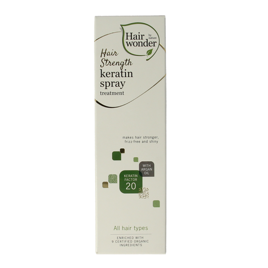 Hairwonder Hair Strength Keratin Spray 50ml, nourishing hair treatment in a spray bottle for damaged or weak hair.