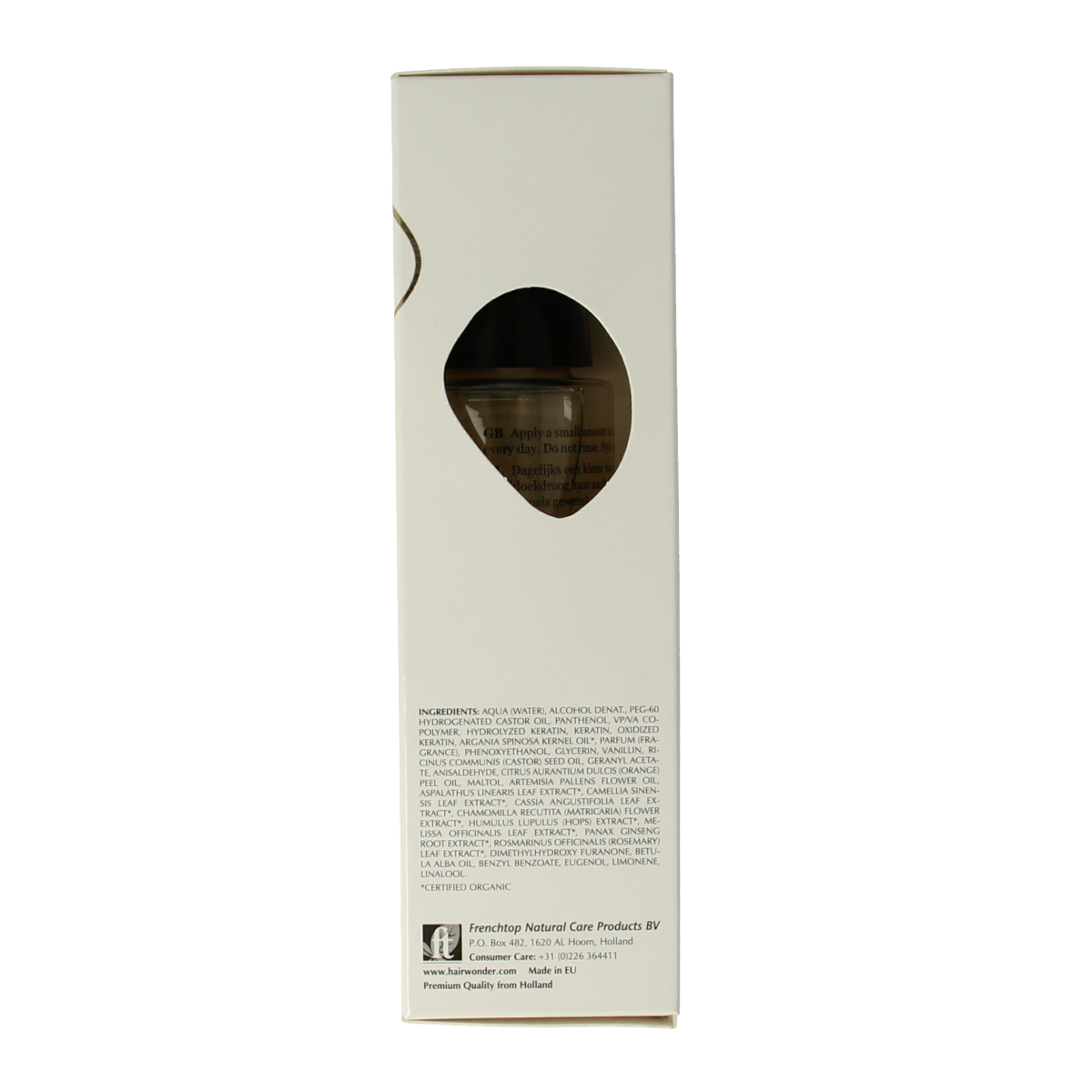 Hairwonder Hair Strength Keratin Spray bottle, 50ml, for nourishing hair care and strengthening damaged hair.
